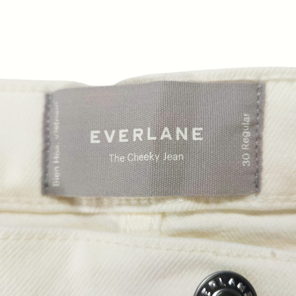 NWOT Everlane The Original Cheeky High Rise Straight Leg Jeans Sz. 30x28 Ecru - Picture 5 of 10